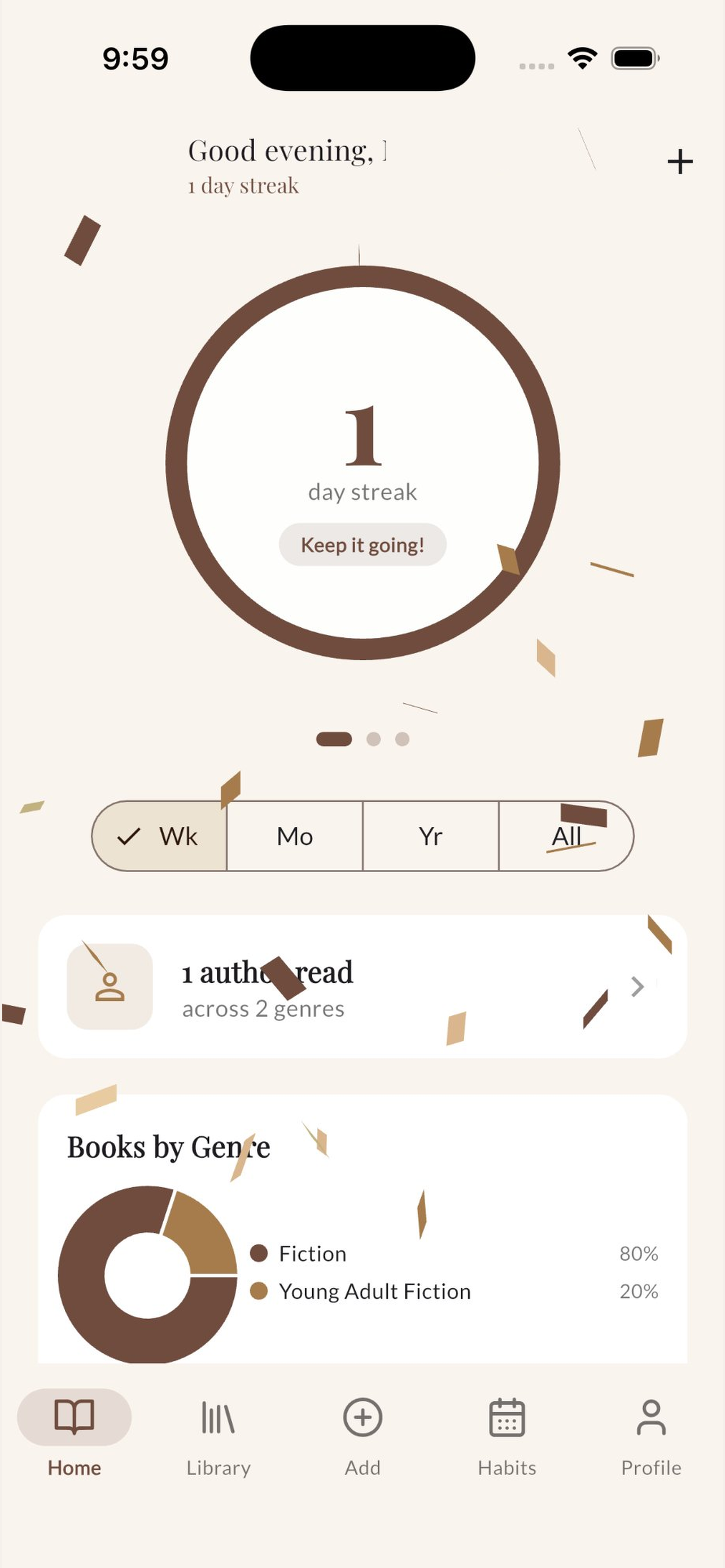 Confetti celebration on milestone